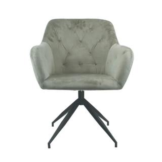 Moderná a pohodlná otočná stolička, sivohnedá Taupe Velvet látka