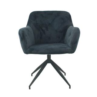 Moderná a pohodlná otočná stolička, tmavosivá Velvet látka