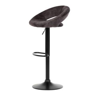 Moderná barová stolička v odľahčenom štýle, hnedá zamatová látka ()