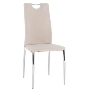 Moderná jedálenská stolička béžová Dulux Velvet látka