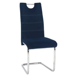 Moderná jedálenská stolička modrá, svetlé šitie (k285421)