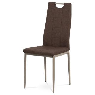 Moderná jedálenská stolička s jednoduchým dizajnom v hnedej farbe ()