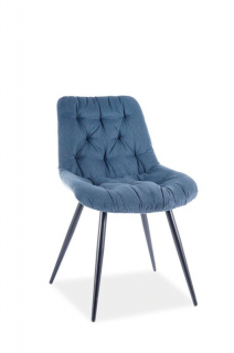 Moderná jedálenská stolička s mäkkým sedákom, čierna/modrá