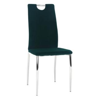 Moderná jedálenská stolička smaragdová Velvet látka