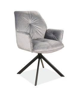 Moderná otočná stolička s podrúčkami, sivá (n202062)