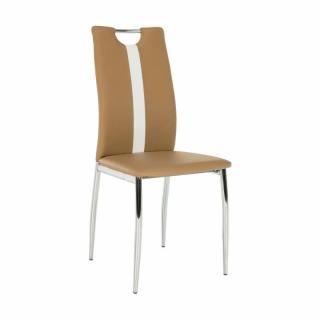 Moderná stolička béžová a biela ekokoža (k182208)