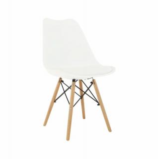 Moderná stolička biela s bukovými nohami (k228138)