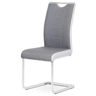Moderná stolička čalúnená sivou látkou v kombinácii s koženkou ()