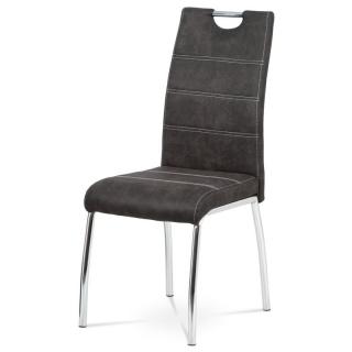 Moderná stolička do jedálne čalúnená sivou látkou (a-486 sivá)