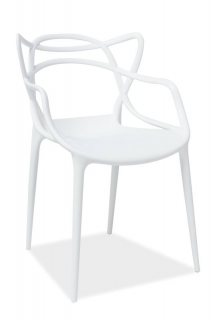Moderná stolička vyrobená z plastu, biela (n147983)