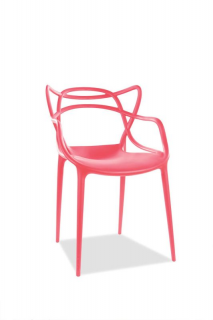Moderná stolička vyrobená z plastu, červená (n172319)