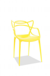 Moderná stolička vyrobená z plastu, žltá (n172317)