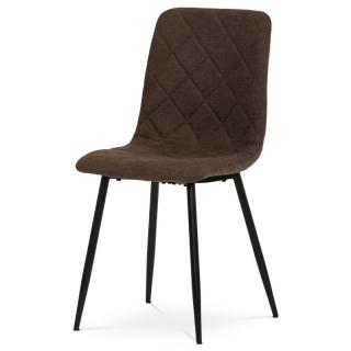 Moderná, štýlová a pohodlná stolička v hnedej látke (a-283)