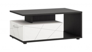 Moderne vyzerajúci  konzolový stolík, vicenza oak black/biely lesk