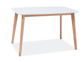 Moderný jedálenský stôl z MDF dosky 120, biela/dub (n147319)