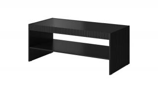 Moderný konferenčný stolík s policou, čierny mat (n230892)