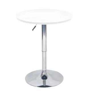 Moderný otočný barový stôl biely s nastaviteľnou výškou