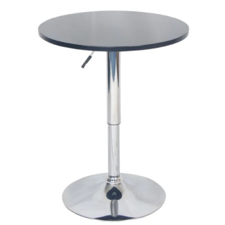 Moderný otočný barový stôl čierny s nastaviteľnou výškou