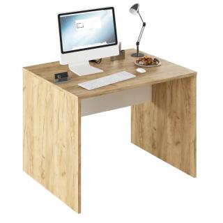 Moderný PC stôl z kvalitnej DTD, dub artisan/biela, 100cm