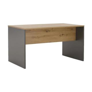 Moderný PC stôl z kvalitnej DTD, grafit/dub artisan, 140cm
