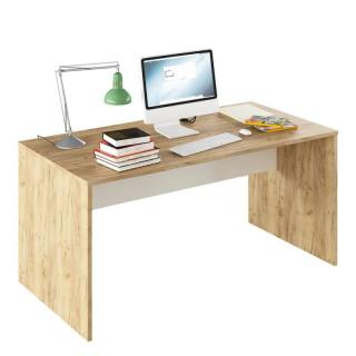 Moderný písací stôl z kvalitnej DTD, dub artisan/biela, 160cm