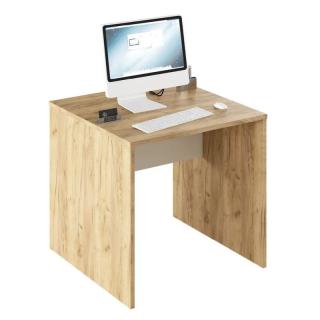 Moderný písací stôl z kvalitnej DTD, dub artisan/biela, 80cm