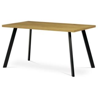 Moderný stôl v prevedení 3D dekor divoký dub, kovové nohy