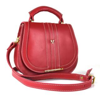 Módna kožená kabelka v červenej farbe (V8750CER)
