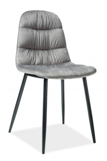 Nadčasová stolička čalúnená látkou, čierna/sivá (n148002)
