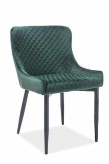 Nádherná jedálenská stolička-kreslo, čierny mat/zelená