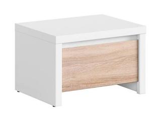 Nočný stolík s jednou zásuvkou, biela-dub sonoma (n154207)
