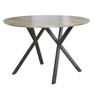 Okrúhly jedálenský stôl dub sivý/čierna (k297845)