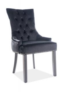 Originálna jedálenská stolička-kreslo, čierna-čierna tap.