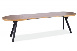 Originálny jedálenský stôl s rozkladom 140-272, dub/čierna