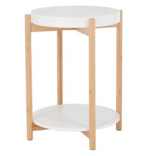 Originalny príručný stolík, biela/prírodná (k284319)