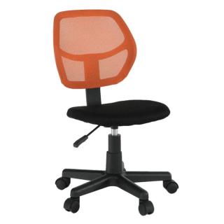 Otočná stolička bez podrúčok oranžová s čiernym sedákom