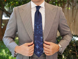 Pánska kravata zo 100% hodvábu - Big bang blue (VVLMK013)