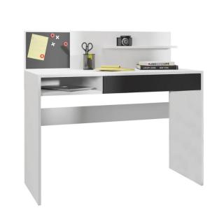 PC stôl s magnetickou tabuľou, biela-čierna (k264419)