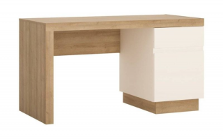 Pekný písací stôl, dub riviera oak/biely lesk (n178096)