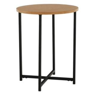 Pevný príručný stolík, dub-čierny kov (k261530)