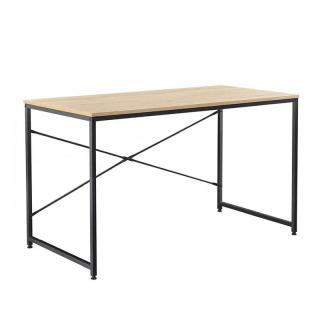 Písací stôl s kovovou konštrukciou, dub/čierna, 120x60 cm