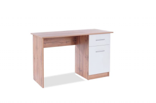 Písací stôl v jednoduchom dizajne 002, dub wotan/biely mat