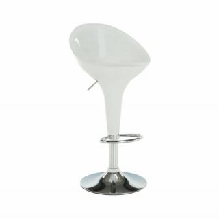 Pohodlná celoplastová barová stolička biela (k138356)