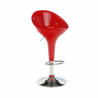 Pohodlná celoplastová barová stolička červená (k138358)