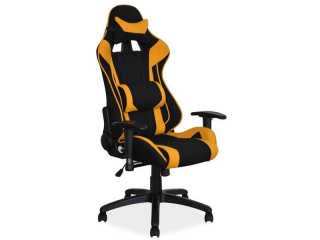 Pohodlné kancelárske-herné kreslo s tvarovaným operadlom, čierna/žltá