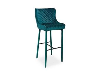 Praktická barová stolička čalúnená kvalitnou látkou zelená/zelená