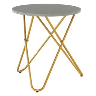 Praktický príručný stolík, sivá-zlatý náter (k260111)