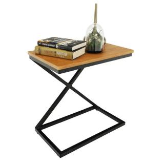 Príručný/nočný stolík s nestarnúcim dizajnom, dub/čierna