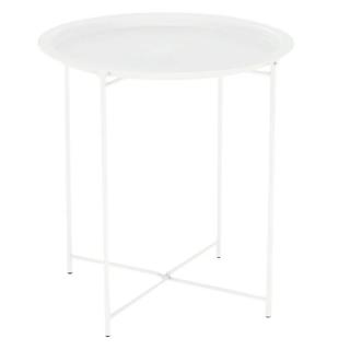 Príručný stolík s odnímateľnou táckou, biely (k273680)