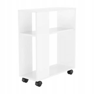 Príručný stolík v bielej farbe na kolieskach (k230198)